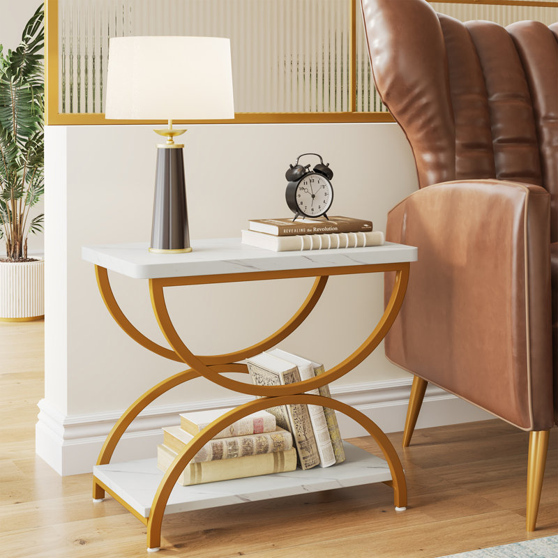 Mercer41 Tashai 2-Tier Rectangular End Side Table with